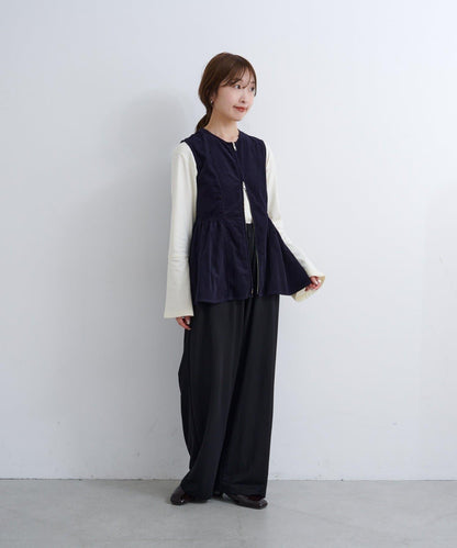 B 喇叭袖兩穿式針織上衣