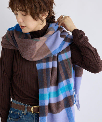 【秋冬點綴色】羊毛彩色格紋圍巾/預計10月中旬發貨