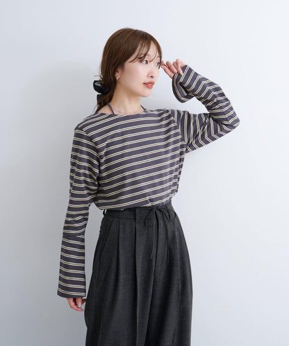 B 喇叭袖兩穿式針織上衣