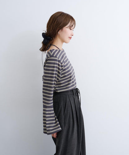 B 喇叭袖兩穿式針織上衣