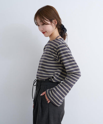 B 喇叭袖兩穿式針織上衣