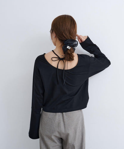 B 喇叭袖兩穿式針織上衣