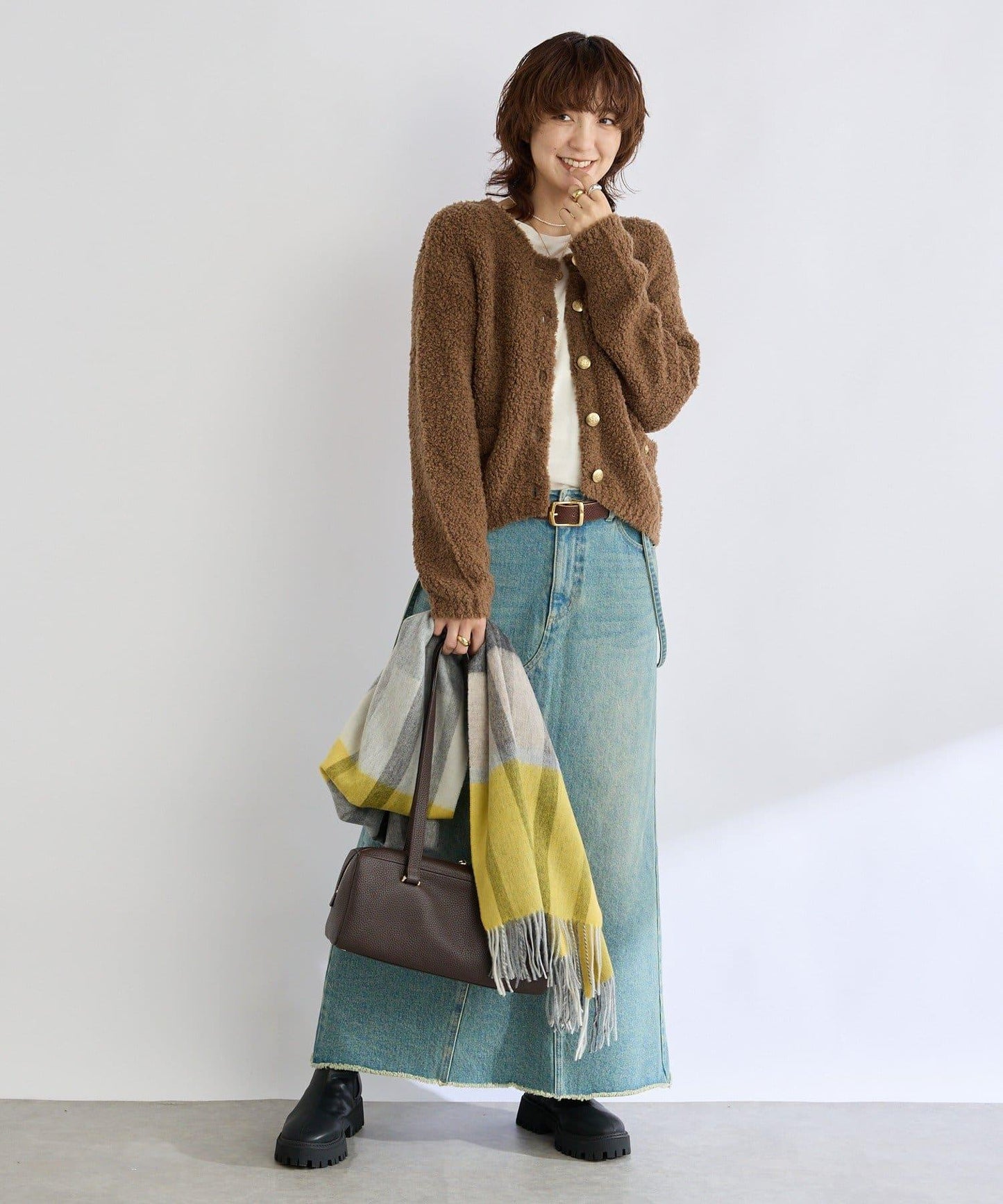 【秋冬點綴色】羊毛彩色格紋圍巾/預計10月中旬發貨