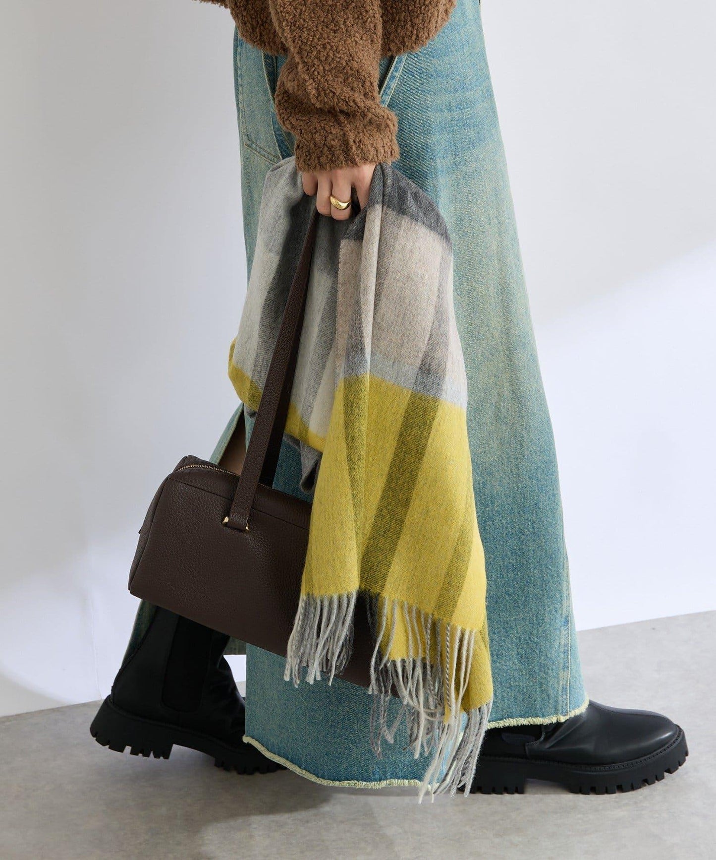 【秋冬點綴色】羊毛彩色格紋圍巾/預計10月中旬發貨