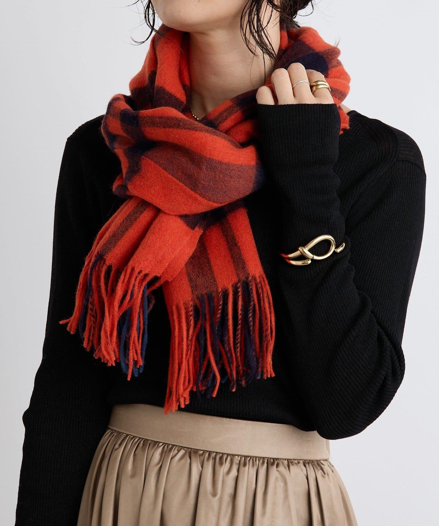 【秋冬點綴色】羊毛彩色格紋圍巾/預計10月中旬發貨