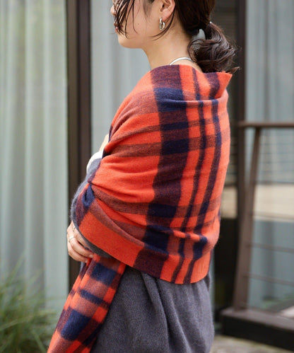 【秋冬點綴色】羊毛彩色格紋圍巾/預計10月中旬發貨