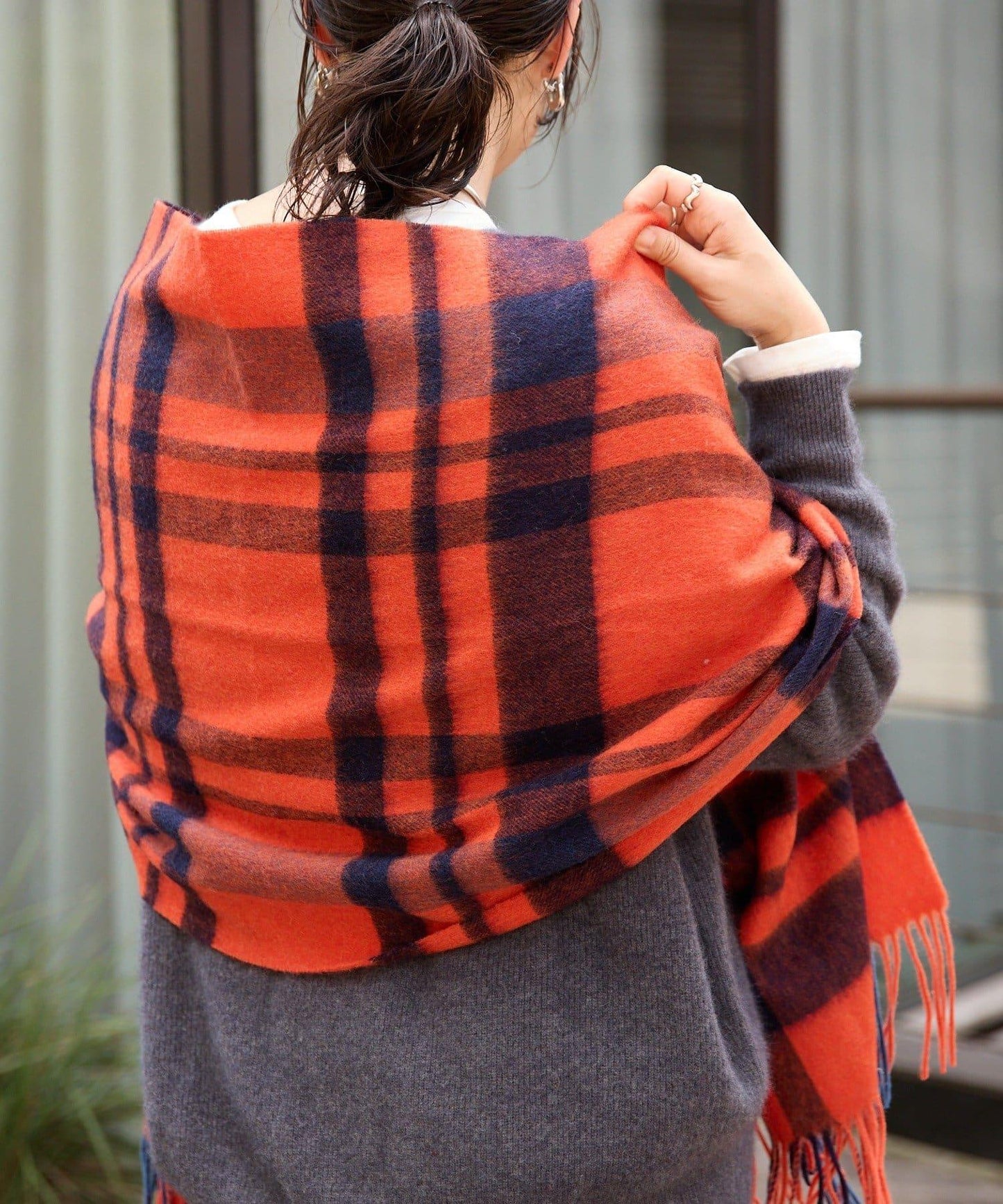 【秋冬點綴色】羊毛彩色格紋圍巾/預計10月中旬發貨