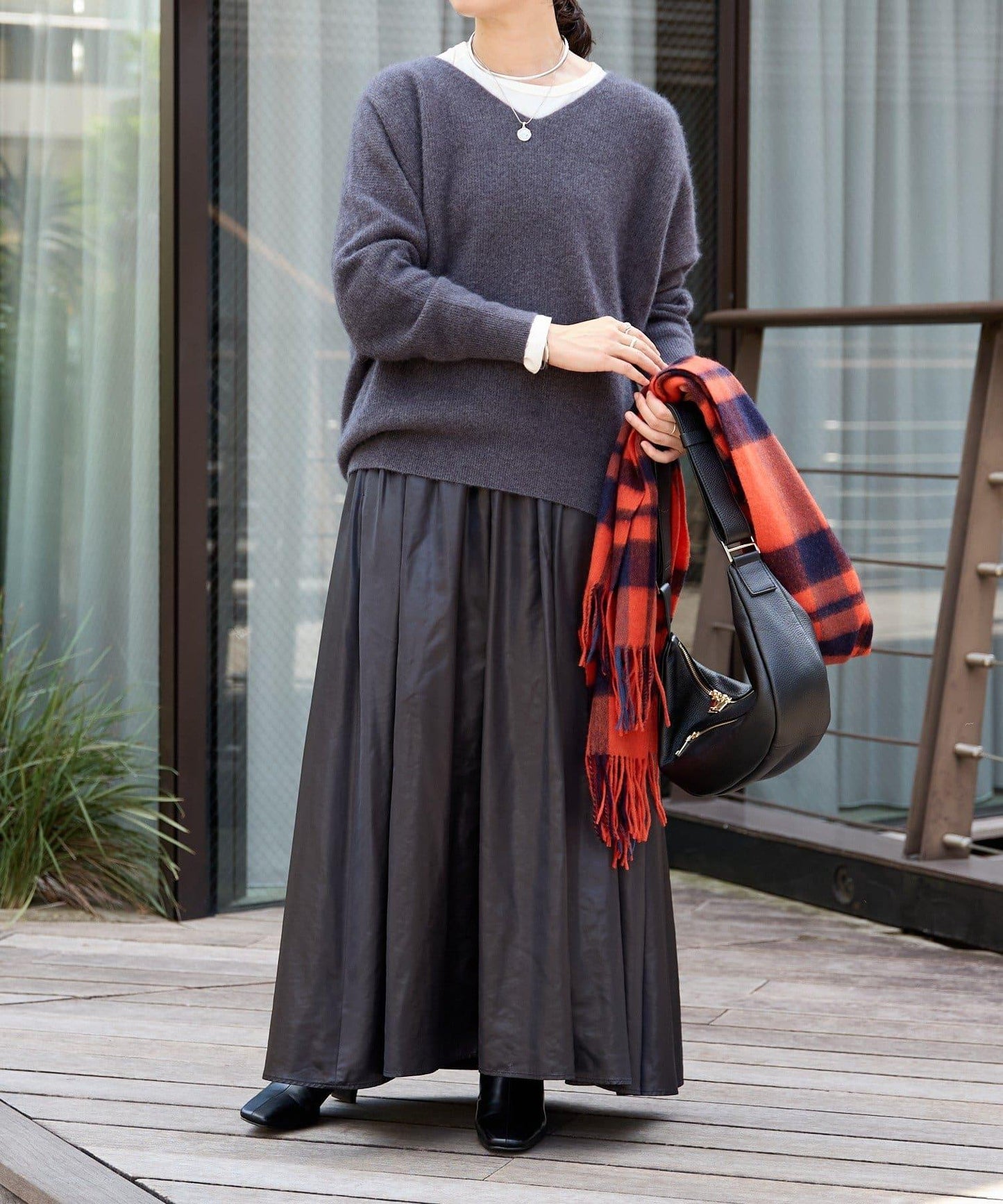 【秋冬點綴色】羊毛彩色格紋圍巾/預計10月中旬發貨