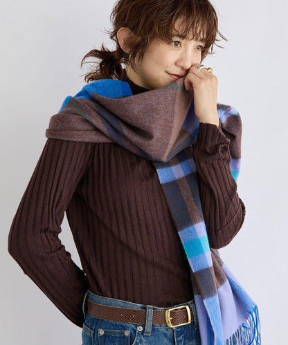 【秋冬點綴色】羊毛彩色格紋圍巾/預計10月中旬發貨