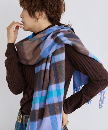 【秋冬點綴色】羊毛彩色格紋圍巾/預計10月中旬發貨