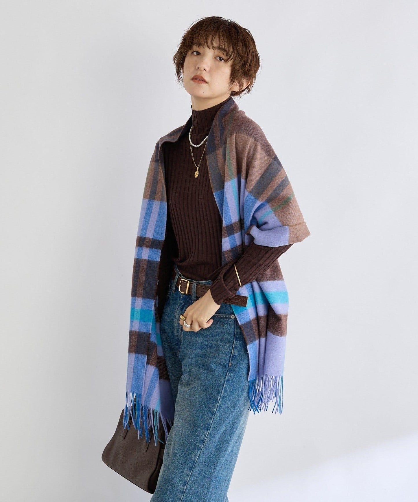 【秋冬點綴色】羊毛彩色格紋圍巾/預計10月中旬發貨