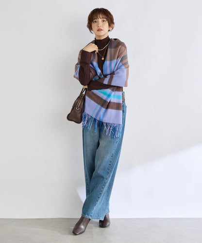 【秋冬點綴色】羊毛彩色格紋圍巾/預計10月中旬發貨