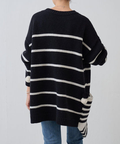 《近日開始》毛球裝飾襪子針織衫