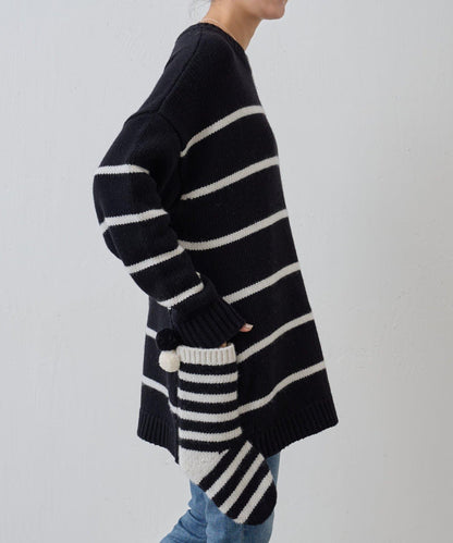 《近日開始》毛球裝飾襪子針織衫