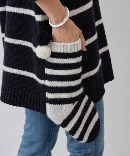 《近日開始》毛球裝飾襪子針織衫
