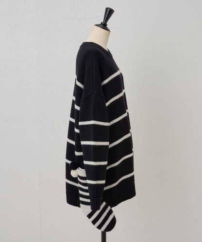 《近日開始》毛球裝飾襪子針織衫