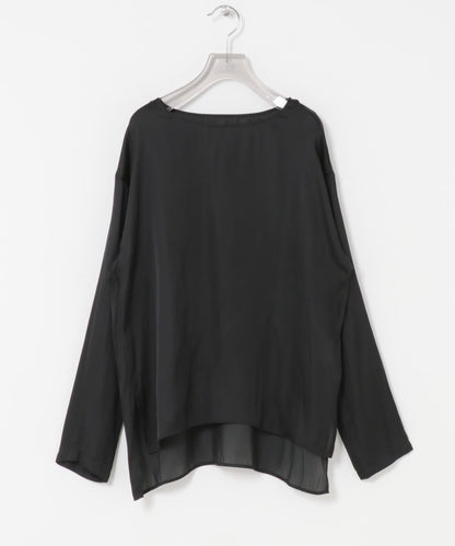 復古緞面T恤襯衫