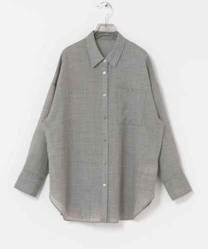 薄紗羊毛常規領襯衫