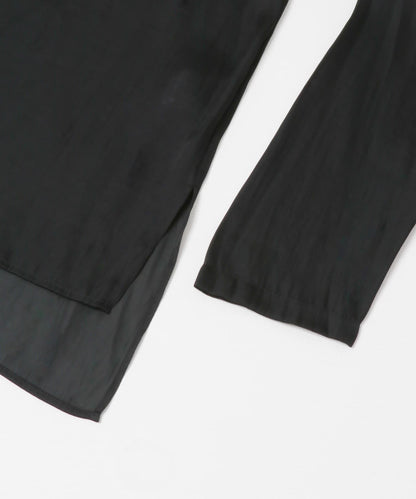 復古緞面T恤襯衫