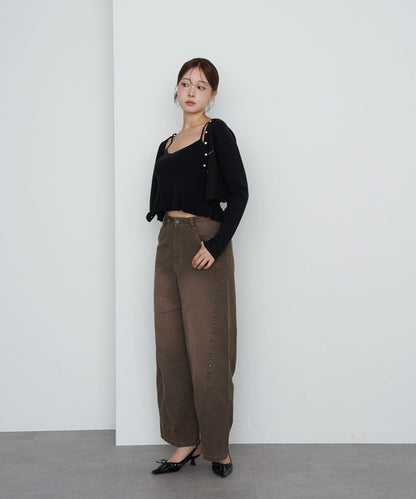 【RAY CASSIN】荷葉邊吊帶套裝開衫