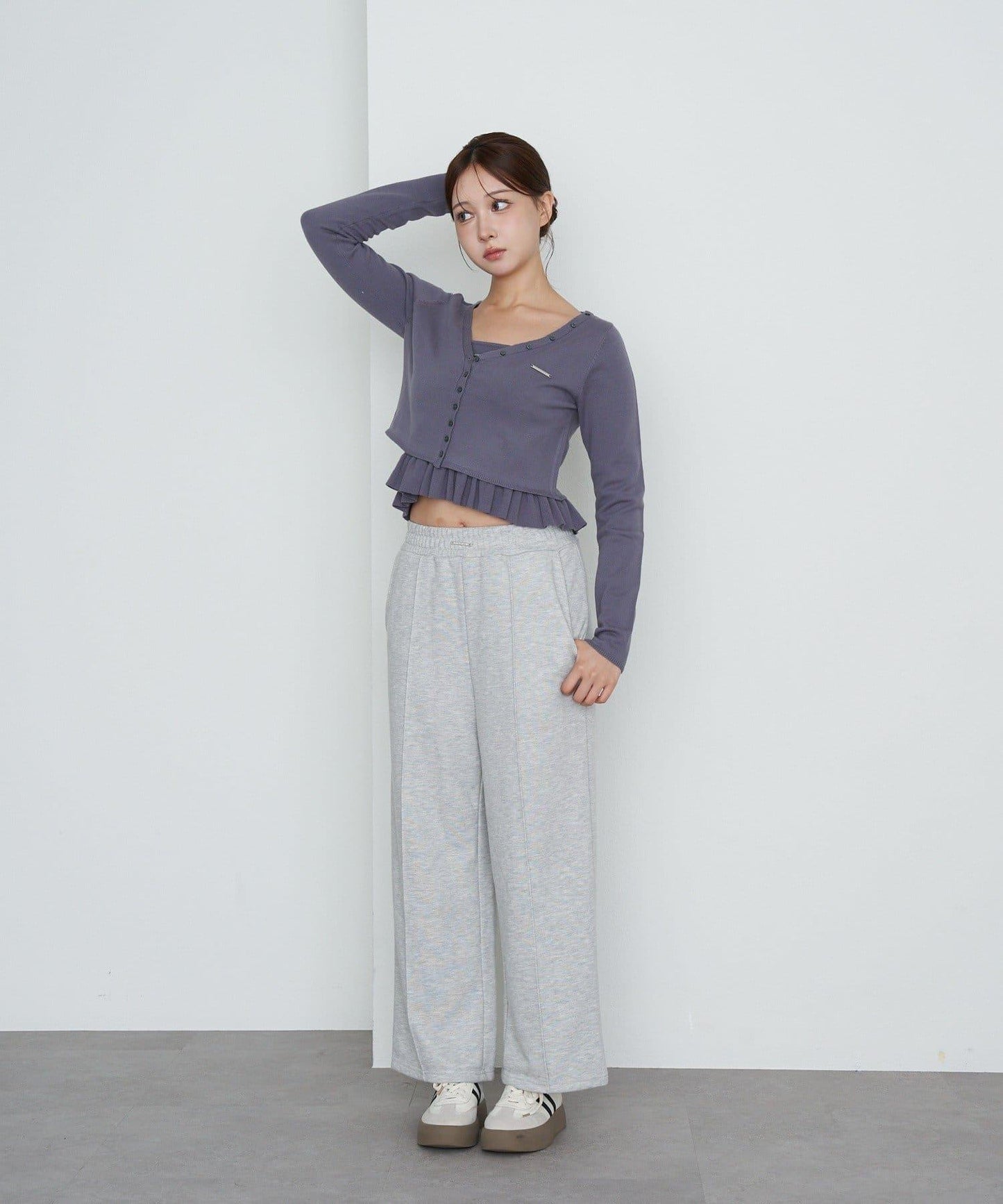 【RAY CASSIN】荷葉邊吊帶套裝開衫