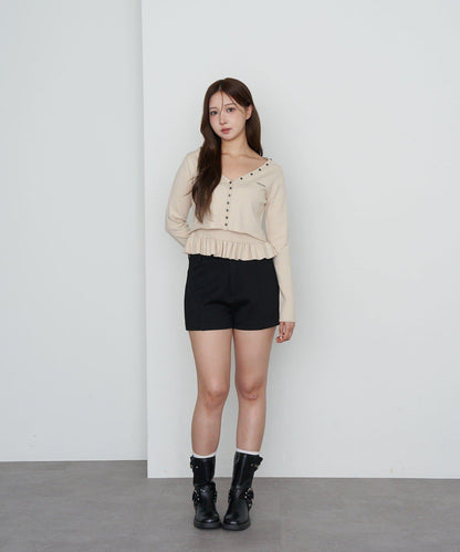 【RAY CASSIN】荷葉邊吊帶套裝開衫