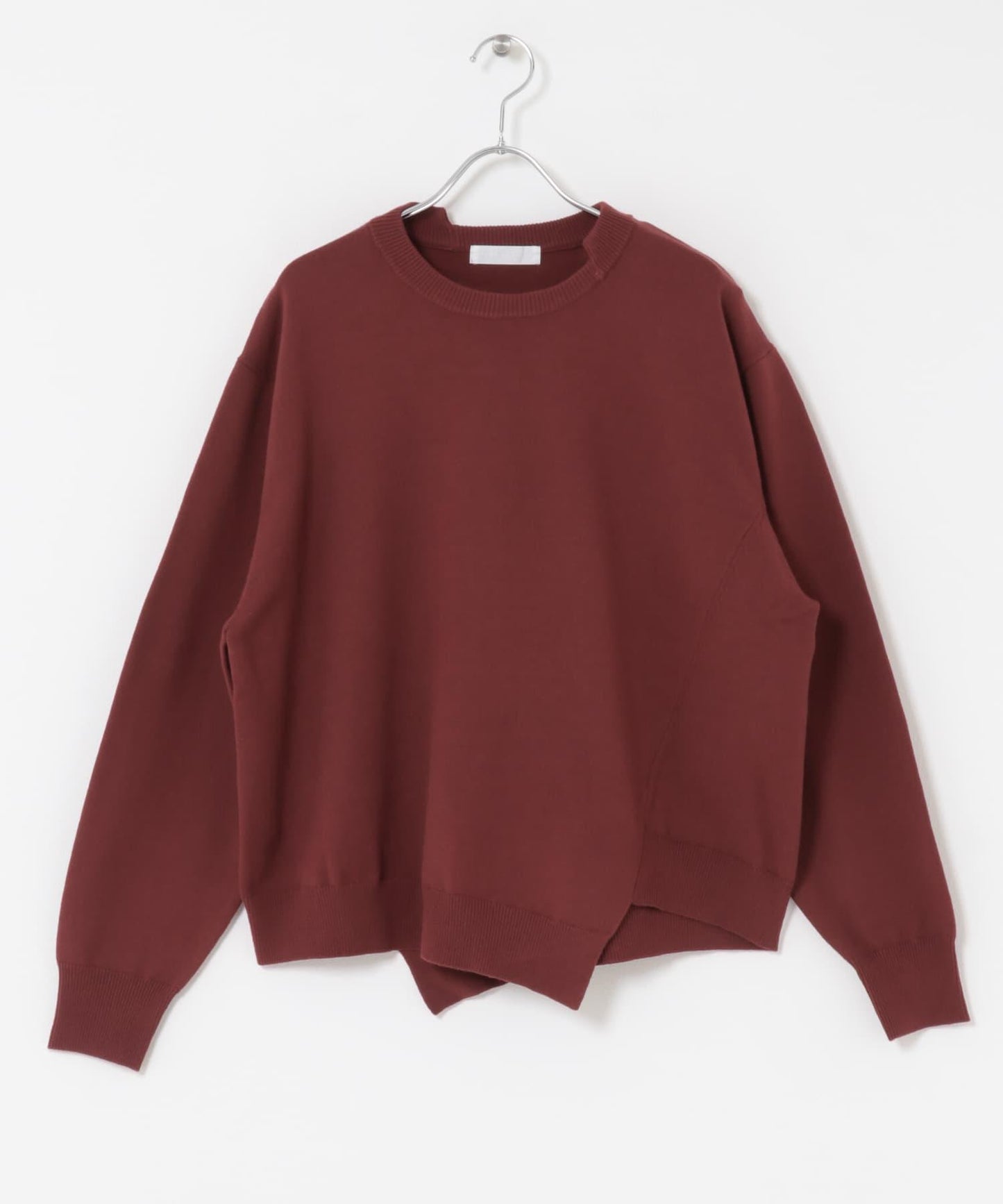 不對稱圓領針織衫