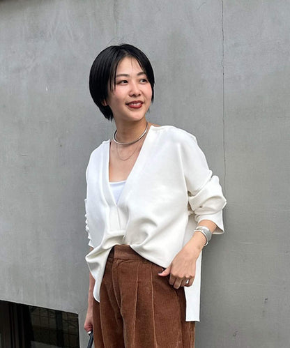 《インフルエンサー@tsuru00コラボ》V領寬鬆套頭衫