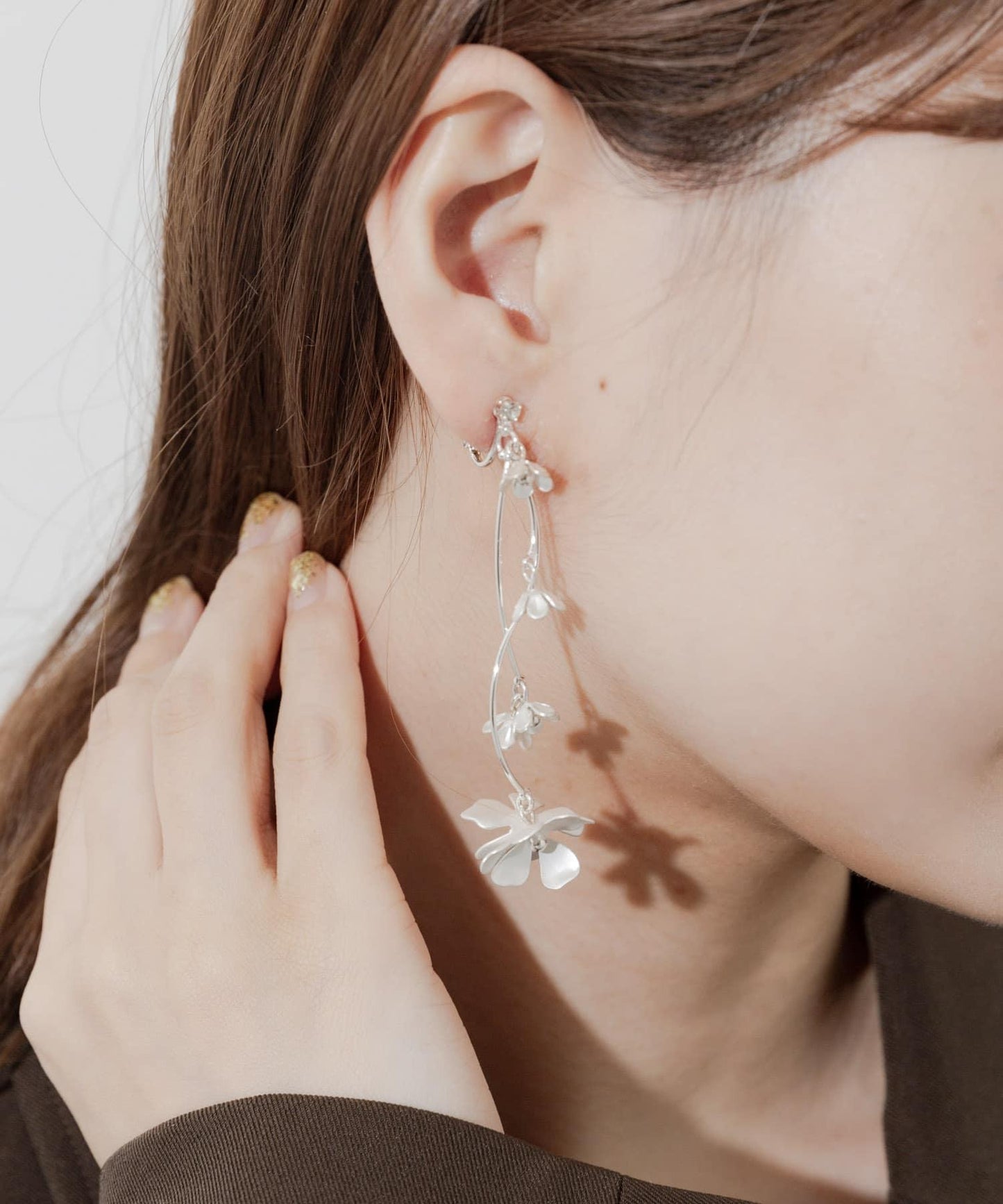 隨機花卉曲線耳環