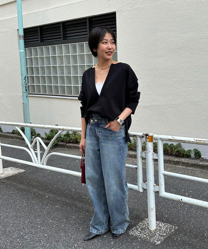 《インフルエンサー@tsuru00コラボ》V領寬鬆套頭衫