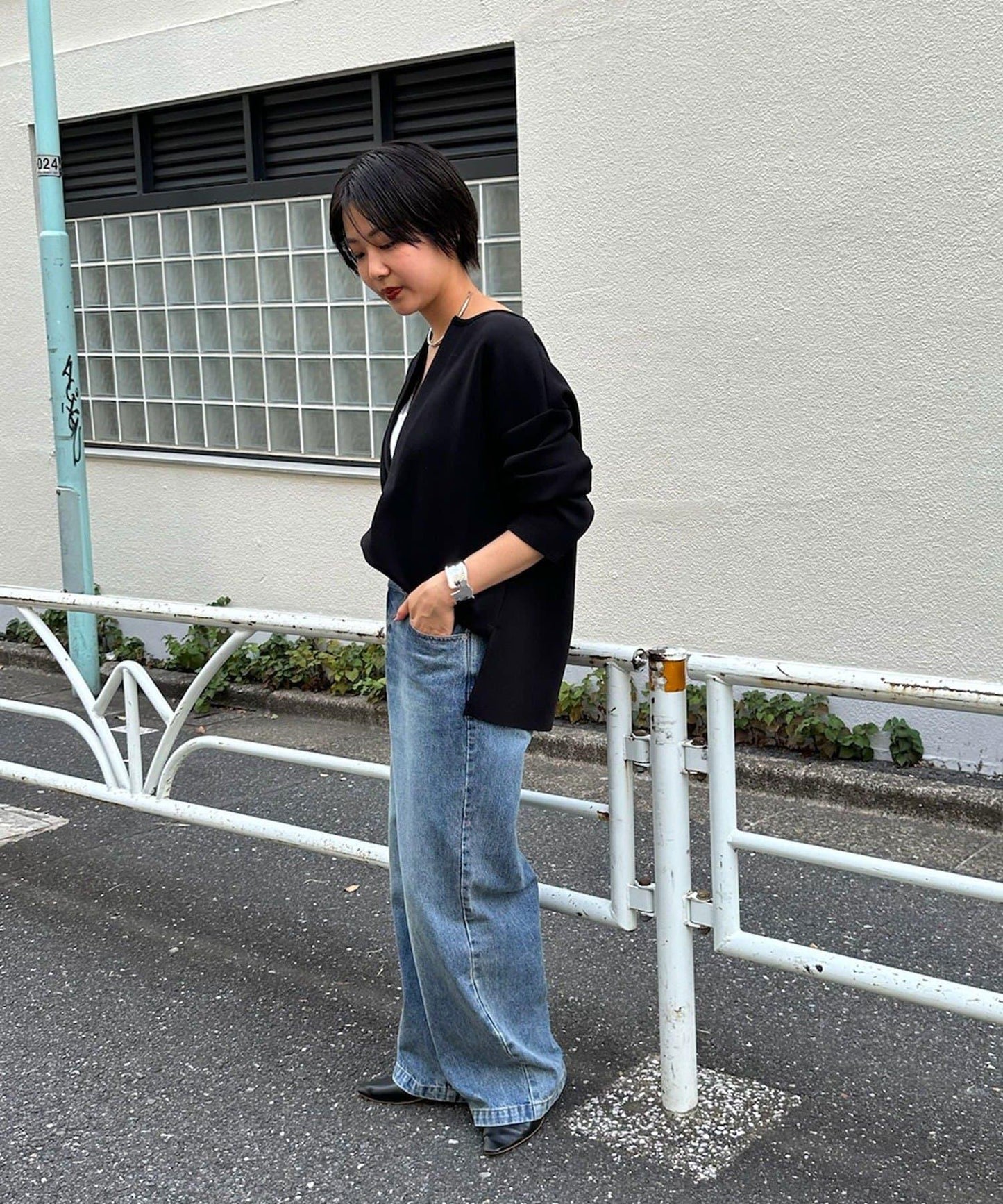 《インフルエンサー@tsuru00コラボ》V領寬鬆套頭衫