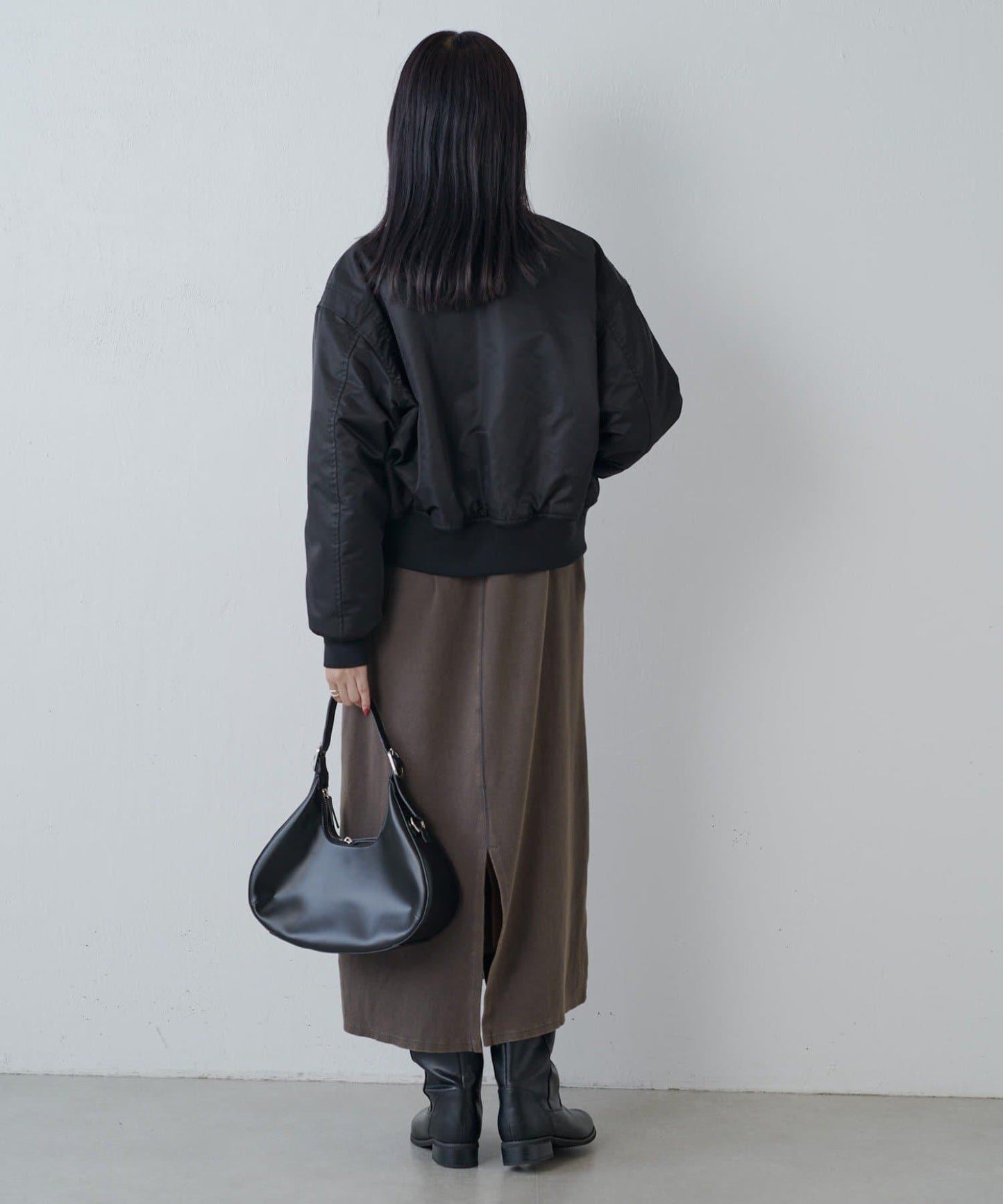 復古工藝後開叉羅紋連衣裙