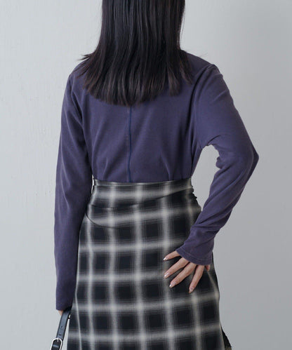 復古工藝後開叉羅紋連衣裙