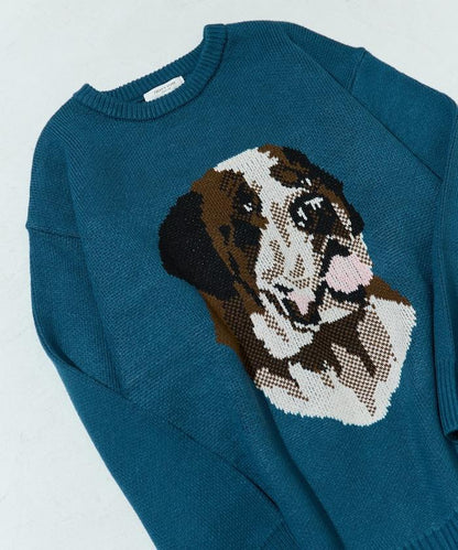 セントバーナード dog ジャガード ビッグ ニット プルオーバー【限定展開】