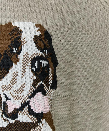 セントバーナード dog ジャガード ビッグ ニット プルオーバー【限定展開】
