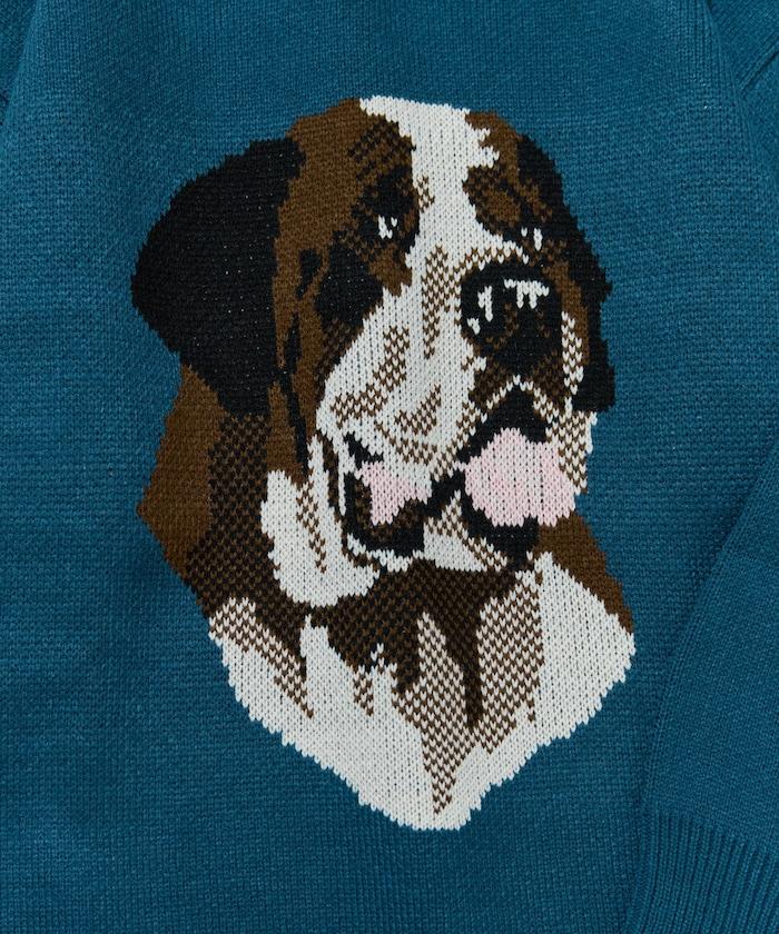 セントバーナード dog ジャガード ビッグ ニット プルオーバー【限定展開】
