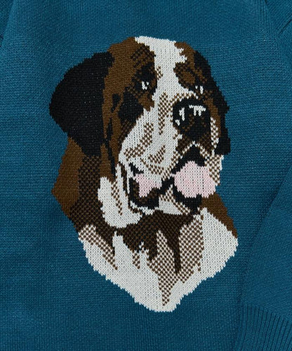 セントバーナード dog ジャガード ビッグ ニット プルオーバー【限定展開】