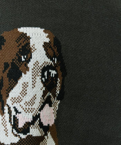セントバーナード dog ジャガード ビッグ ニット プルオーバー【限定展開】