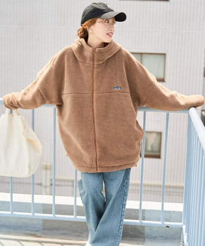 OUTDOORS羊羔絨可雙面穿連帽外套