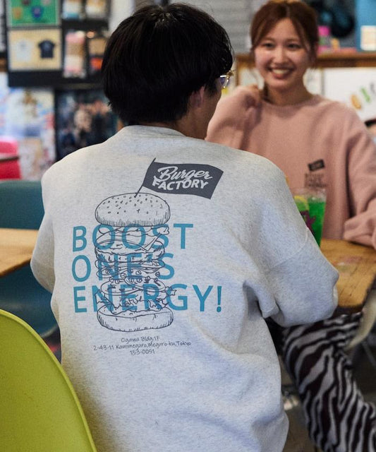 Burger Factory×FREAK'S STORE/ Burger Factory特別款寬鬆版型背部印花圓領衛衣