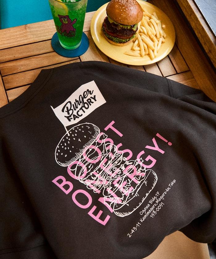 Burger Factory×FREAK'S STORE/ Burger Factory特別款寬鬆版型背部印花圓領衛衣