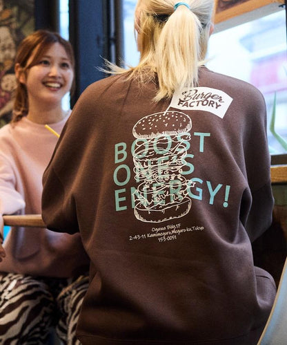 Burger Factory×FREAK'S STORE/ Burger Factory特別款寬鬆版型背部印花圓領衛衣