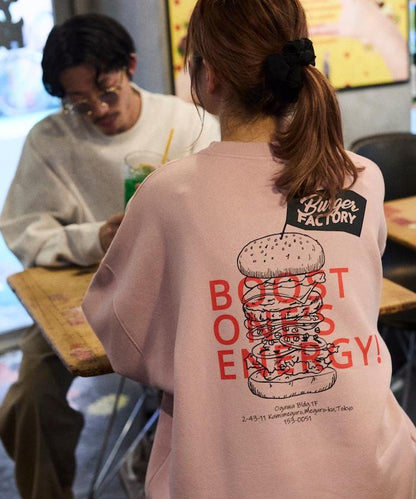 Burger Factory×FREAK'S STORE/ Burger Factory特別款寬鬆版型背部印花圓領衛衣