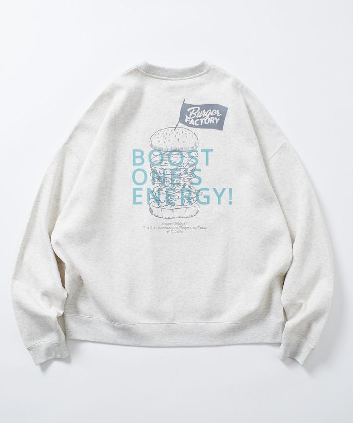 Burger Factory×FREAK'S STORE/ Burger Factory特別款寬鬆版型背部印花圓領衛衣