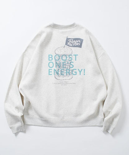Burger Factory×FREAK'S STORE/ Burger Factory特別款寬鬆版型背部印花圓領衛衣