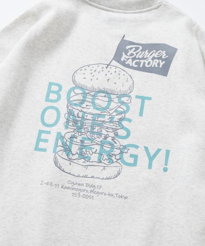 Burger Factory×FREAK'S STORE/ Burger Factory特別款寬鬆版型背部印花圓領衛衣
