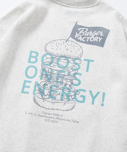 Burger Factory×FREAK'S STORE/ Burger Factory特別款寬鬆版型背部印花圓領衛衣