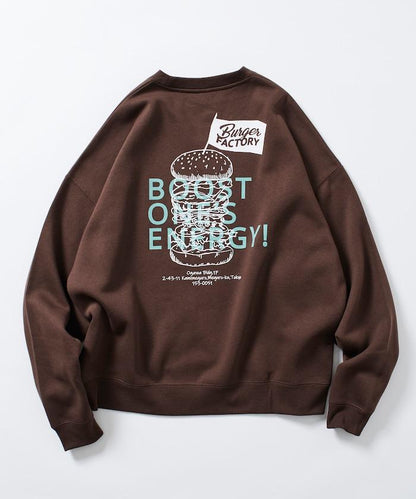 Burger Factory×FREAK'S STORE/ Burger Factory特別款寬鬆版型背部印花圓領衛衣