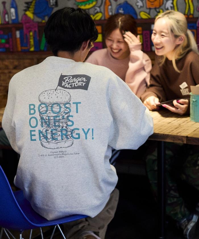 Burger Factory×FREAK'S STORE/ Burger Factory特別款寬鬆版型背部印花圓領衛衣