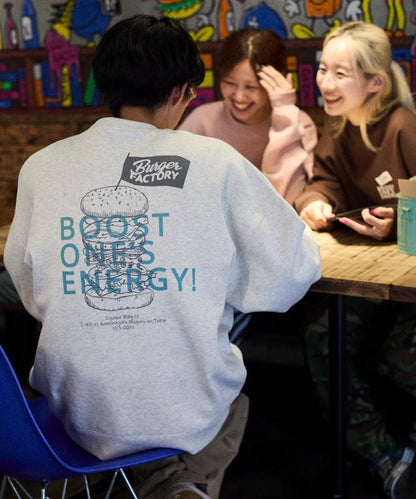 Burger Factory×FREAK'S STORE/ Burger Factory特別款寬鬆版型背部印花圓領衛衣
